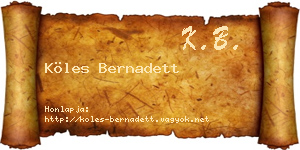 Köles Bernadett névjegykártya