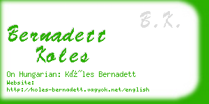 bernadett koles business card